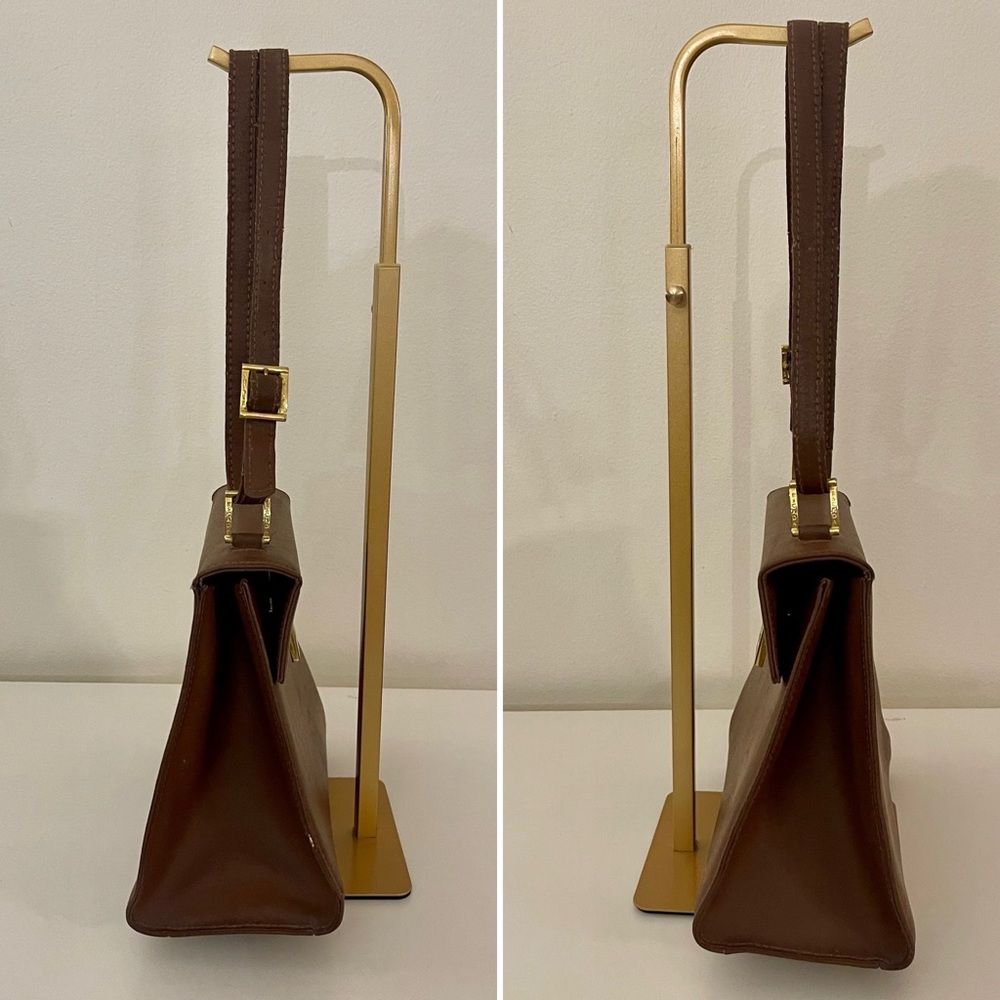 Escada Brown Shoulder Bag with Gold Accents - Picture 3 of 7